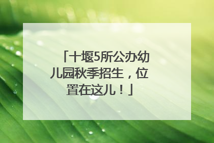 十堰5所公办幼儿园秋季招生，位置在这儿！