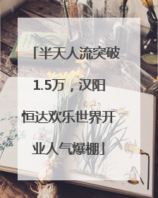 半天人流突破1.5万，汉阳恒达欢乐世界开业人气爆棚
