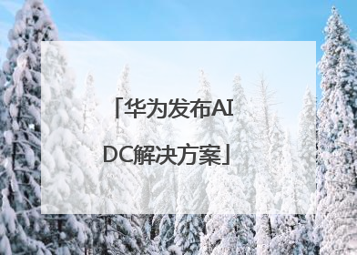 华为发布AI DC解决方案