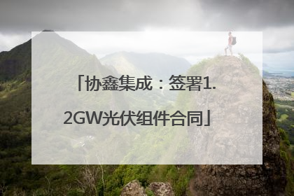 协鑫集成：签署1.2GW光伏组件合同