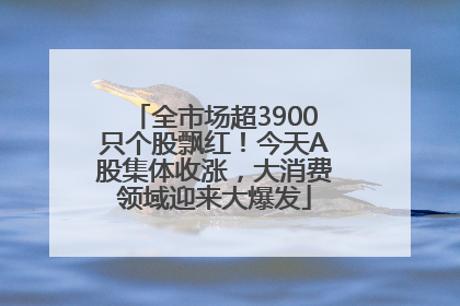 全市场超3900只个股飘红！今天A股集体收涨，大消费领域迎来大爆发