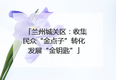兰州城关区：收集民众“金点子”转化发展“金钥匙”
