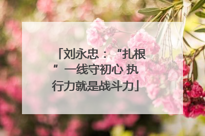 刘永忠：“扎根”一线守初心 执行力就是战斗力