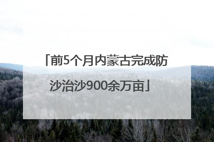 前5个月内蒙古完成防沙治沙900余万亩