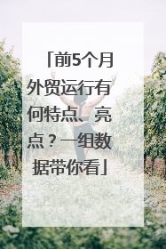 前5个月外贸运行有何特点、亮点？一组数据带你看