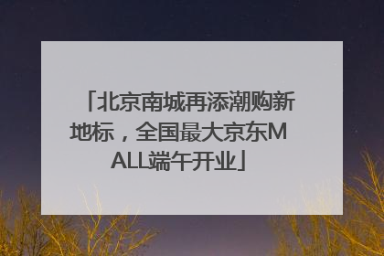 北京南城再添潮购新地标，全国最大京东MALL端午开业
