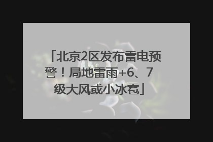 北京2区发布雷电预警！局地雷雨+6、7级大风或小冰雹