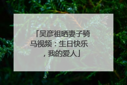 吴彦祖晒妻子骑马视频：生日快乐，我的爱人