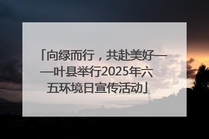 向绿而行，共赴美好——叶县举行2025年六五环境日宣传活动