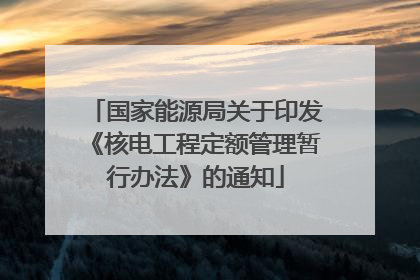 国家能源局关于印发《核电工程定额管理暂行办法》的通知