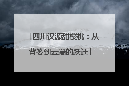 四川汉源甜樱桃：从背篓到云端的跃迁
