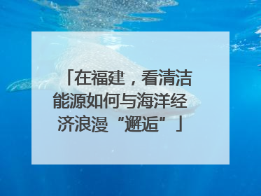 在福建，看清洁能源如何与海洋经济浪漫“邂逅”