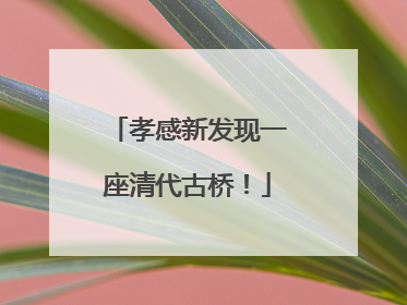 孝感新发现一座清代古桥！