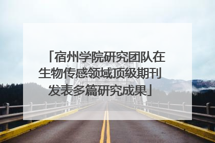 宿州学院研究团队在生物传感领域顶级期刊发表多篇研究成果