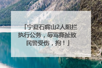 宁夏石嘴山2人阻拦执行公务，辱骂撕扯致民警受伤，拘！