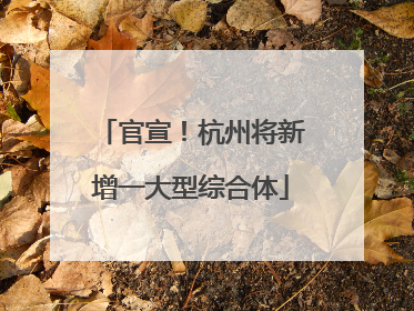 官宣！杭州将新增一大型综合体