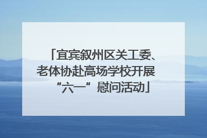 宜宾叙州区关工委、老体协赴高场学校开展“六一”慰问活动