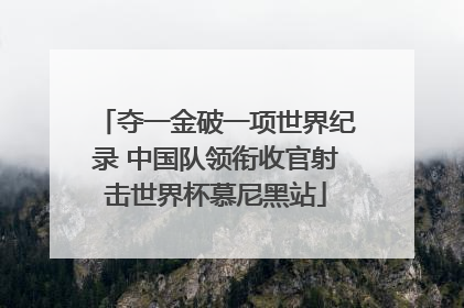 夺一金破一项世界纪录 中国队领衔收官射击世界杯慕尼黑站