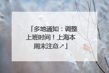 多地通知：调整上班时间！上海本周末注意↗