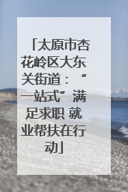 太原市杏花岭区大东关街道：“一站式”满足求职 就业帮扶在行动