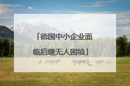 德国中小企业面临后继无人困境