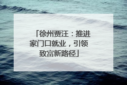 徐州贾汪：推进家门口就业，引领致富新路径