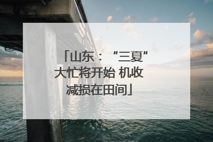 山东：“三夏”大忙将开始 机收减损在田间