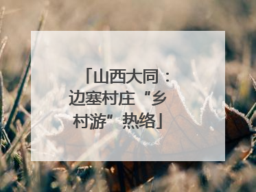 山西大同：边塞村庄“乡村游”热络