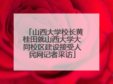 山西大学校长黄桂田就山西大学大同校区建设接受人民网记者采访