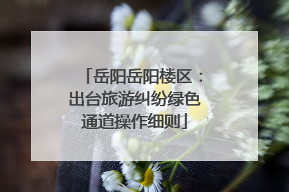 岳阳岳阳楼区：出台旅游纠纷绿色通道操作细则