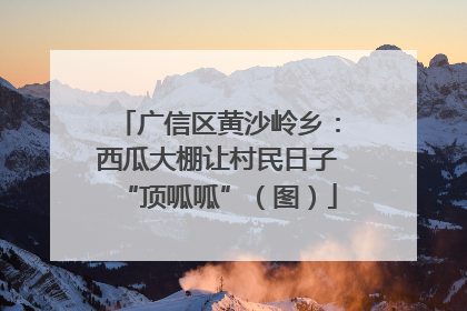 广信区黄沙岭乡：西瓜大棚让村民日子“顶呱呱”（图）