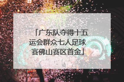 广东队夺得十五运会群众七人足球赛佛山赛区首金