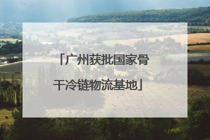广州获批国家骨干冷链物流基地