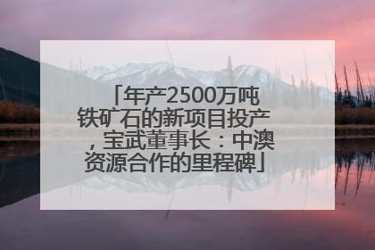 年产2500万吨铁矿石的新项目投产，宝武董事长：中澳资源合作的里程碑