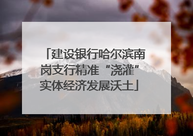 建设银行哈尔滨南岗支行精准“浇灌”实体经济发展沃土