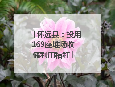 怀远县：投用169座堆场收储利用秸秆