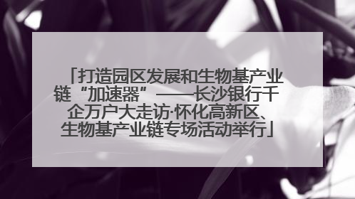 打造园区发展和生物基产业链“加速器”——长沙银行千企万户大走访·怀化高新区、生物基产业链专场活动举行