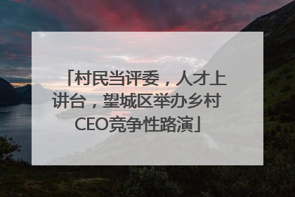 村民当评委，人才上讲台，望城区举办乡村CEO竞争性路演