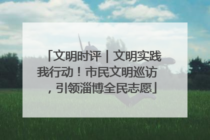 文明时评｜文明实践我行动！市民文明巡访，引领淄博全民志愿