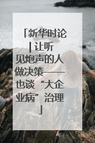 新华时论 | 让听见炮声的人做决策——也谈“大企业病”治理