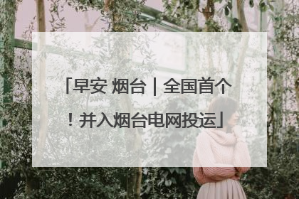 早安 烟台｜全国首个！并入烟台电网投运