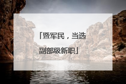 暨军民，当选副部级新职