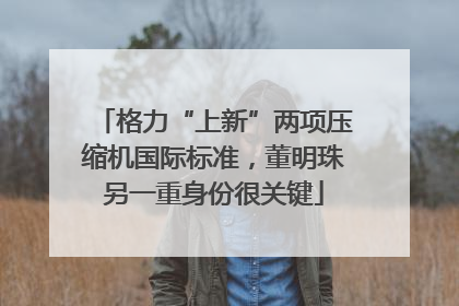 格力“上新”两项压缩机国际标准，董明珠另一重身份很关键