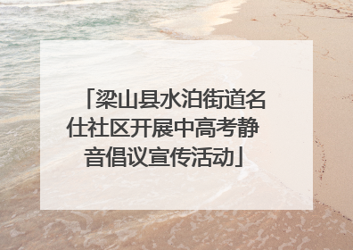 梁山县水泊街道名仕社区开展中高考静音倡议宣传活动