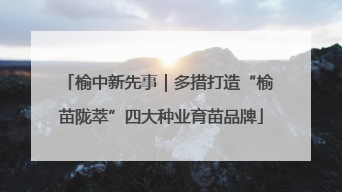 榆中新先事｜多措打造“榆苗陇萃”四大种业育苗品牌