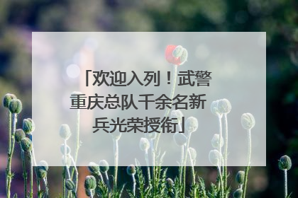 欢迎入列！武警重庆总队千余名新兵光荣授衔