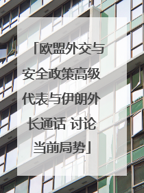 欧盟外交与安全政策高级代表与伊朗外长通话 讨论当前局势