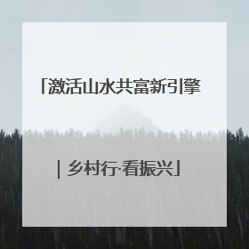 激活山水共富新引擎｜乡村行·看振兴