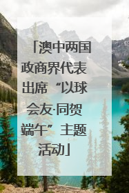 澳中两国政商界代表出席“以球会友·同贺端午”主题活动