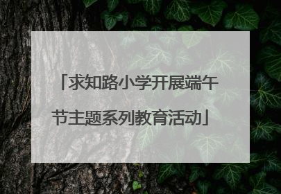 求知路小学开展端午节主题系列教育活动
